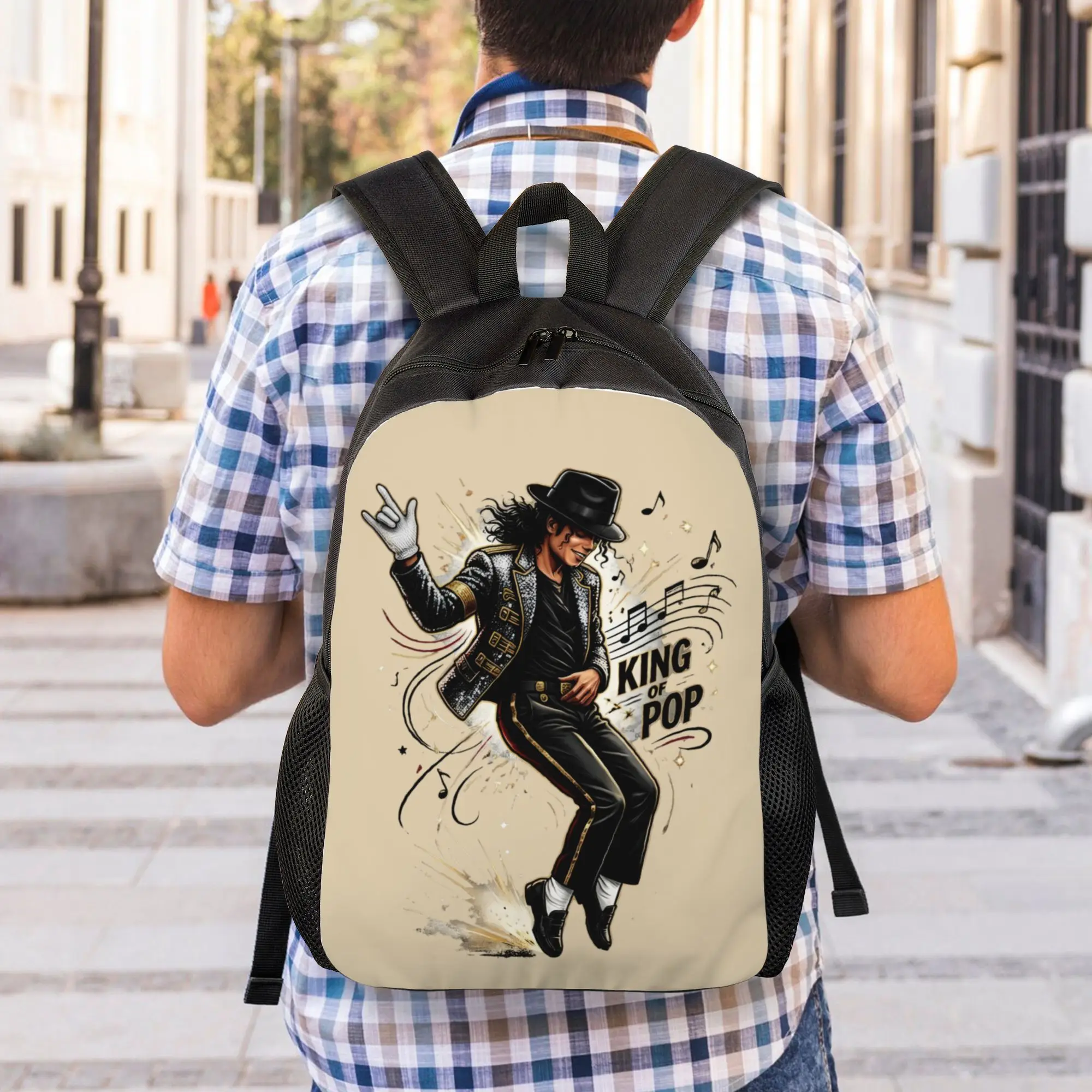 Back to school season MJ King of Pop13 Knapsack  Unisex Solid Backpack