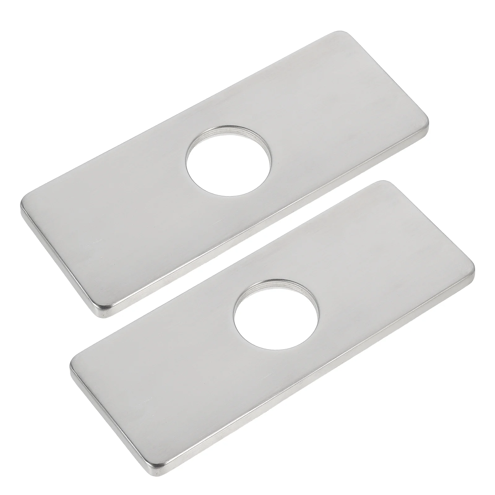 2 Pcs Faucet Panel Cost-effective Plate Sink Hole Cover Deck Stainless Steel Practical