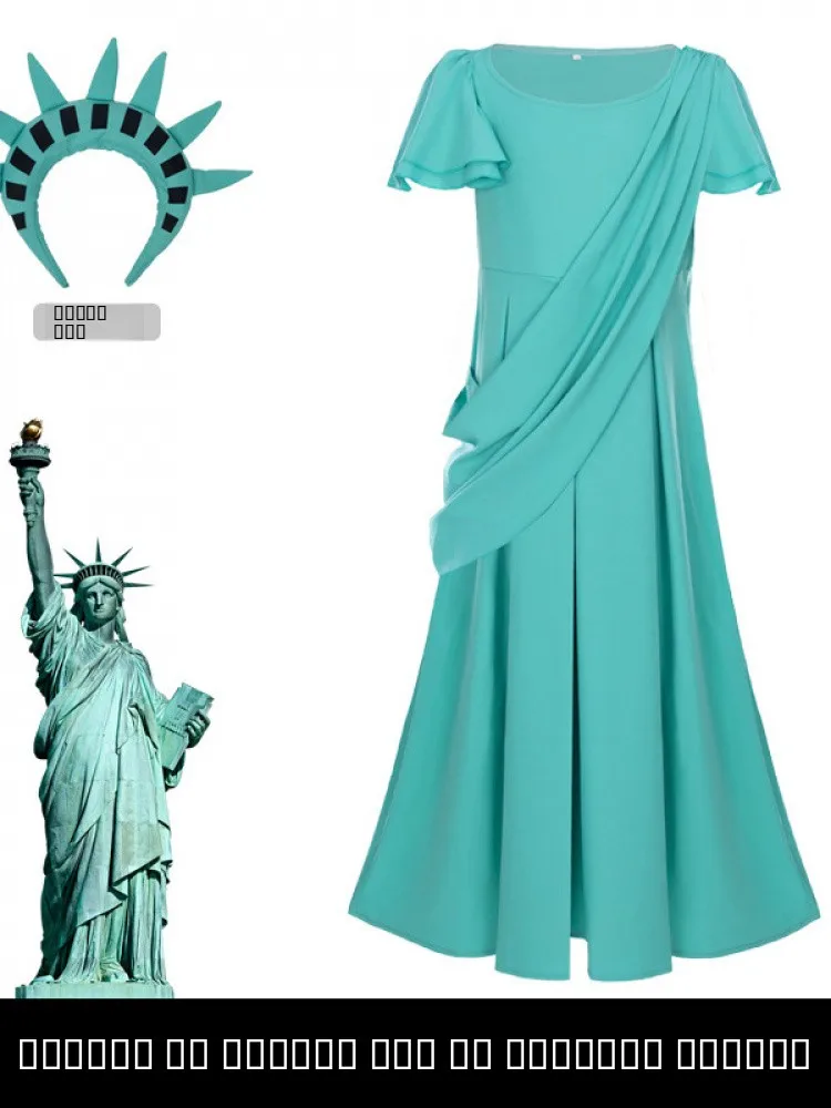 

Хэллоуин Бесплатная статуя Свободы из шифона Par Длинная юбка Костюм для ролевых игр Dr для женщин Дамы Этнический китайский