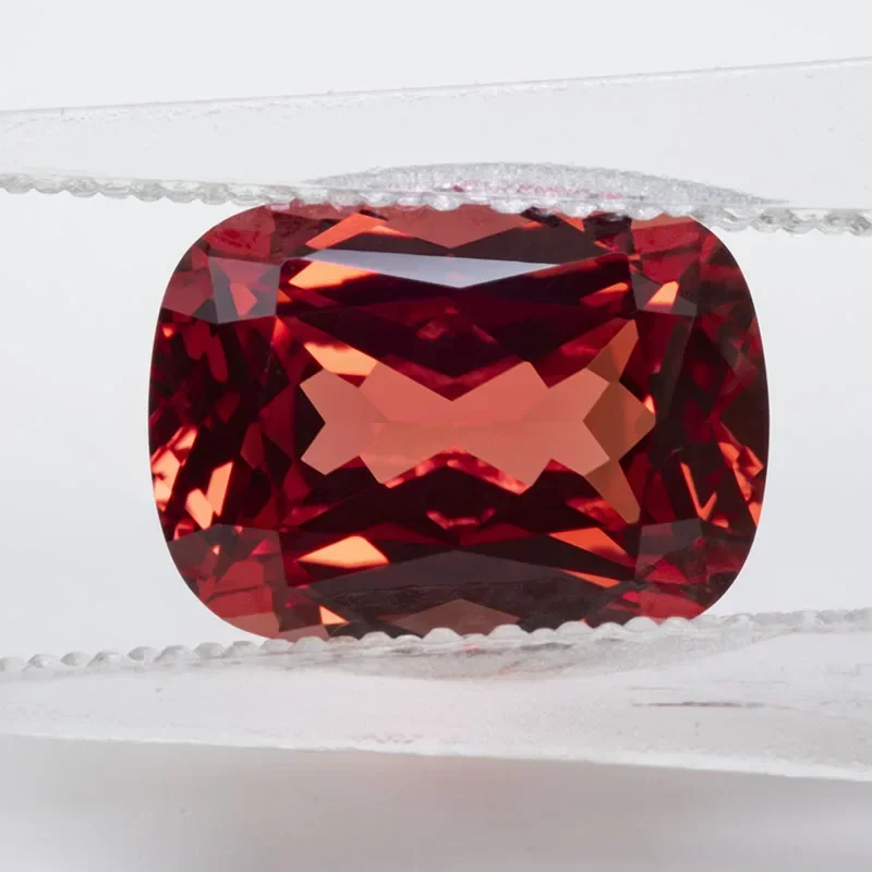 Top Lab Grown Sapphire Sunset Red Rectangular Cushion Shape VVS1 Gemstone Charms DIY for Jewel Making Selectable AGL Certificate