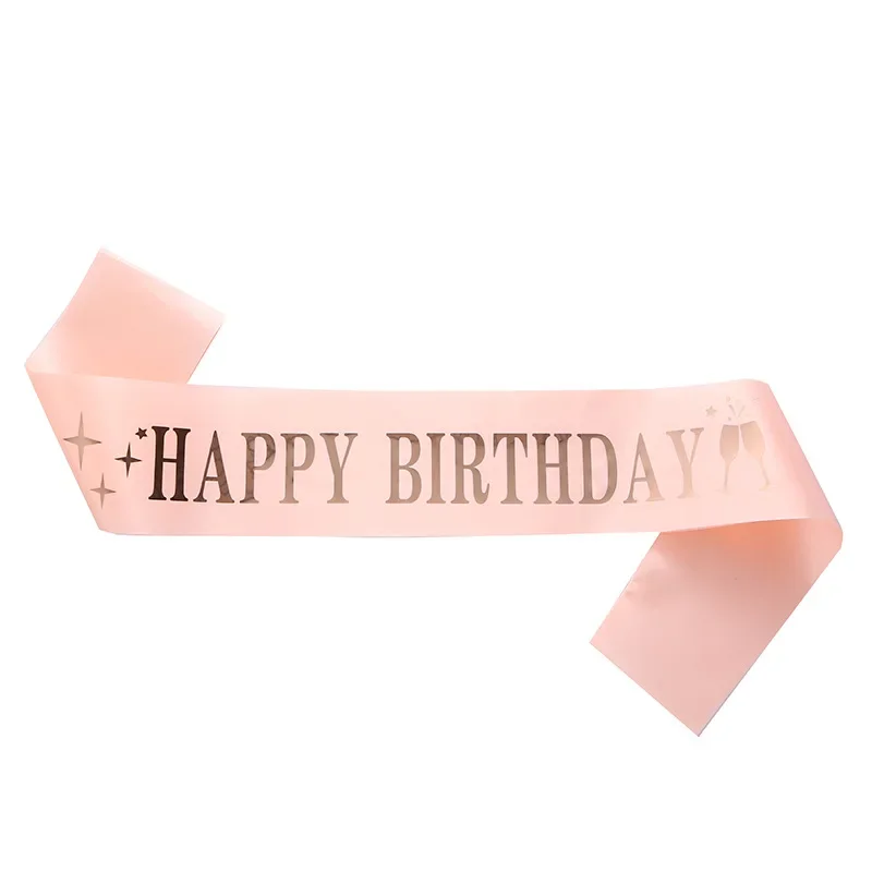 Birthday Party Party Ribbon HAPPY BIRTHDAY Bronzing 10th 13th 16th 18th Party Decoration Supplies Glitter Birthday Sash