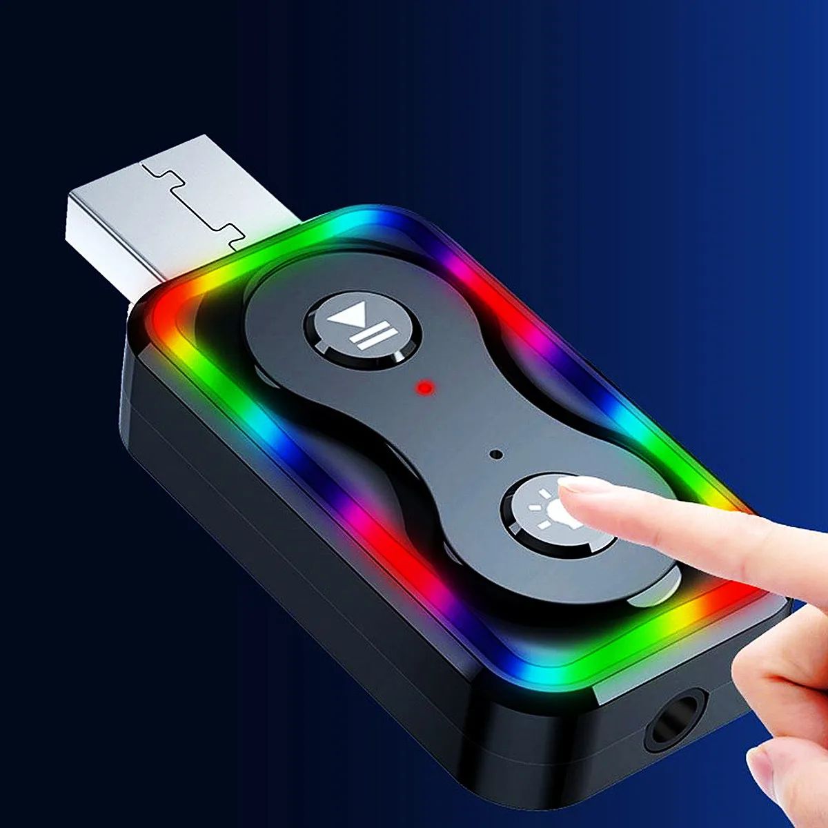 Q1 receptor transmissor 2in1 carro 3.5mm conversor de áudio sem fio música mp3 player adapterbluetooth-compatível para tv carro pc