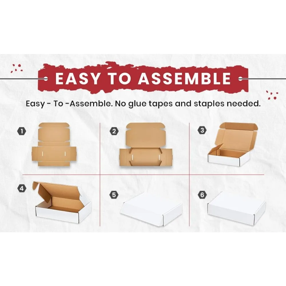 Heavy-Duty Lightweight Foldable Corrugated Cardboard Mailer Boxes 4x4x4 for Small Item Packaging