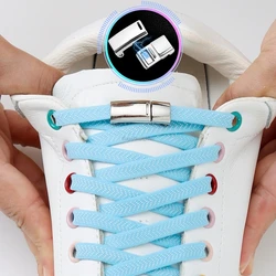 Yeni manyetik kilit hiçbir kravat ayakkabı bağcıkları elastik ayakkabı elacesfor bağları olmadan Sneake ayakkabı bağı mıknatıslar çocuklar yetişkin çizmeler Sneakers bağcıkları