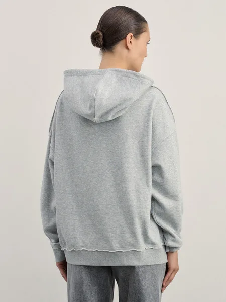 Mole f casual soltinho com capuz, estilo ombro caído, manga crida, fce, confortável, respirável, aodão e po...