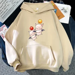 Sudaderas de Final Fantasy XIV Moogles para hombre, Sudadera con capucha con estampado de juego caliente, ropa gráfica de Manga japonesa Kawaii, Tops de manga larga de otoño