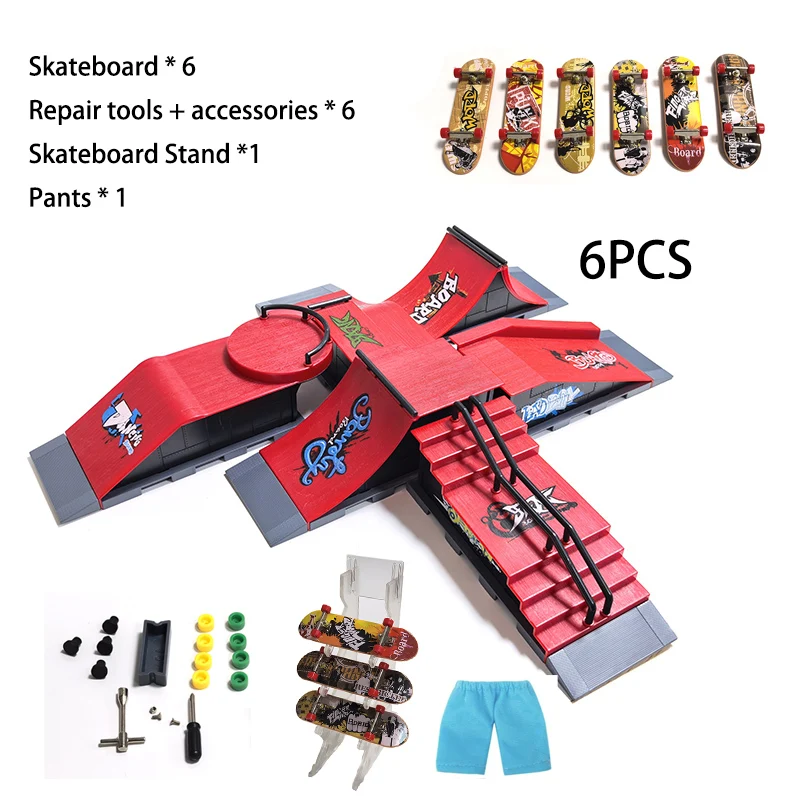 

Professional Finger Skateboard Sets Skate Park Ramp Deck Scene Venue Combination DIY Assemble Novelty Toys Kit Gift Kids Child