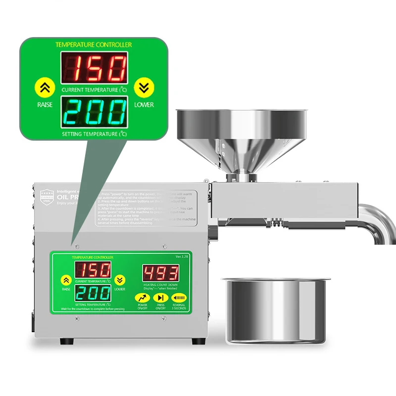Automatyczna maszyna do tłoczenia oleju maszyna do ekstrakcji oleju na zimno ze stali nierdzewnej sezamowy orzech orzechowy Oi Extractor