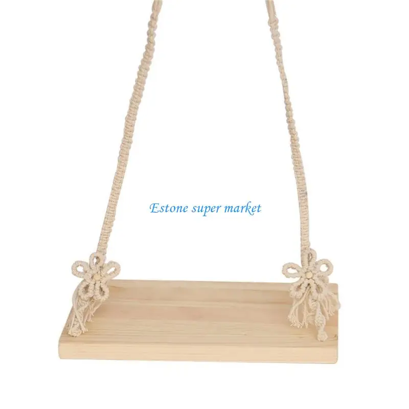090B Wooden Swings Seats for Newborn Boys Girls Photography Props Swing for Baby view 2
