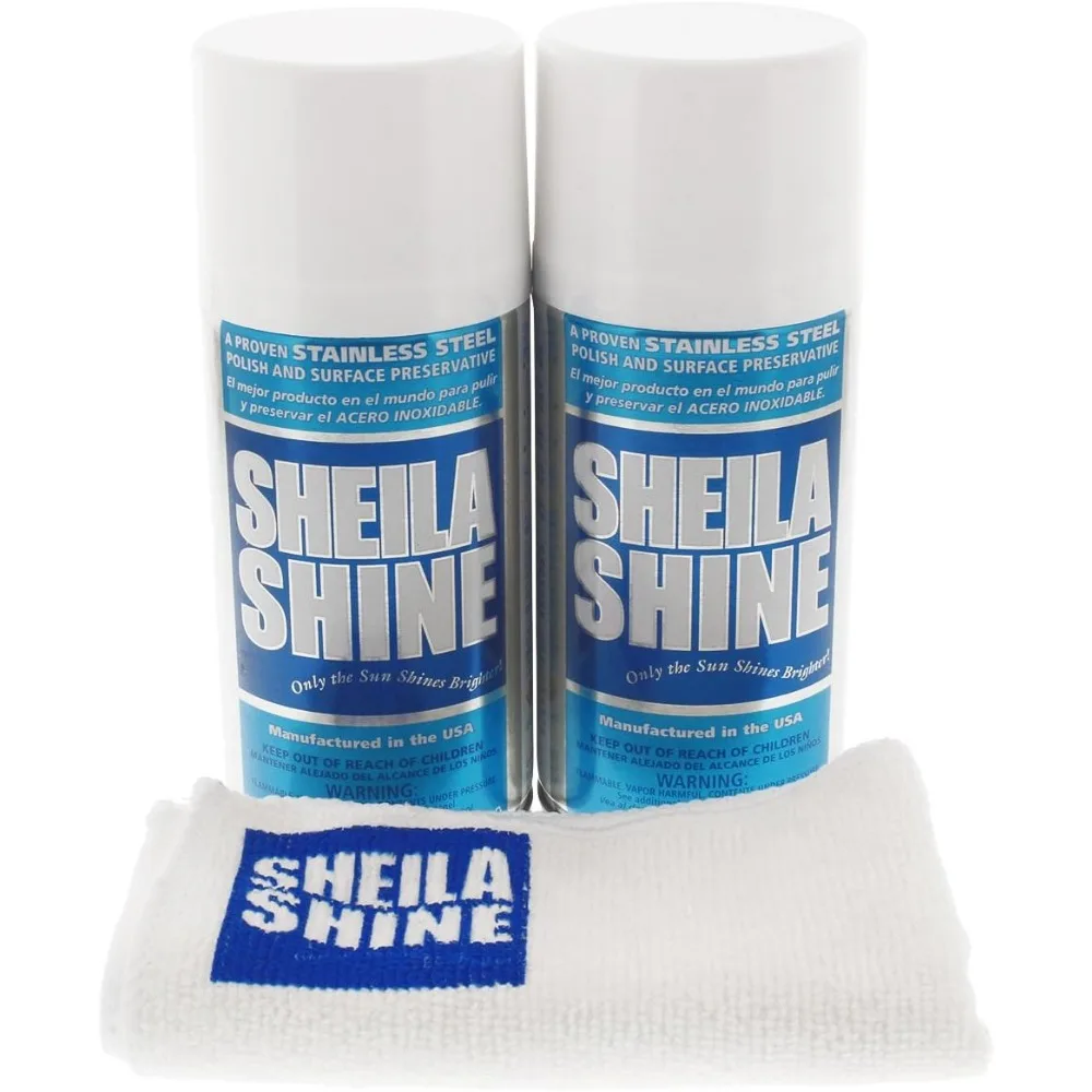 

Stainless Steel Cleaner Polish Kit Microfiber Cloth Kitchen Appliance Protector 10oz Twin Pack