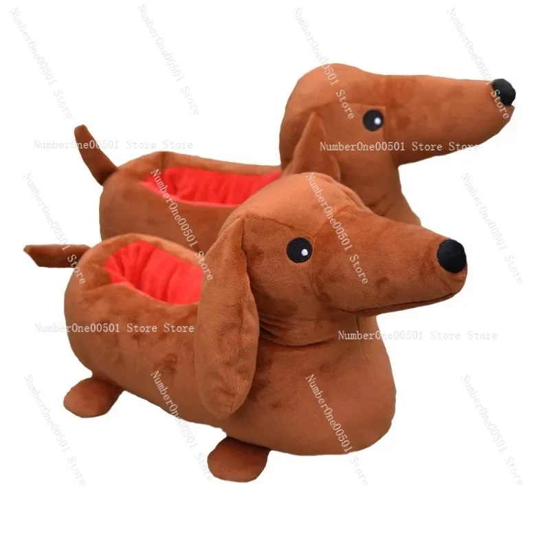 2025 new model Winter Platform dachshund plush home bedroom full package warm plush slippers sports and leisure cute gifts