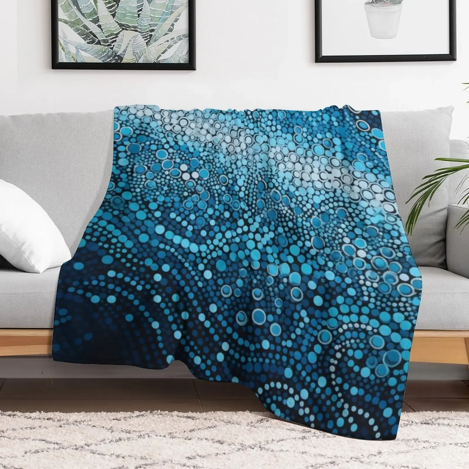 Aboriginal Authentic Art - With The Waves Throw Blanket Versatile Cozy Throw Blanket for All Occasions