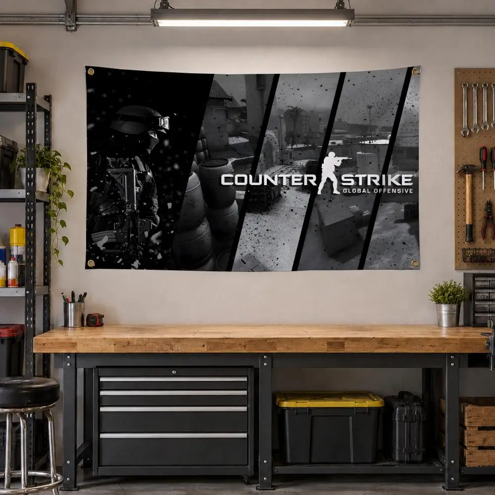 Game Counter-Strike FPS Flags Personalized Banner Flag Room Dorm Camping Picnic Garage Bar Outdoor Wall Decor