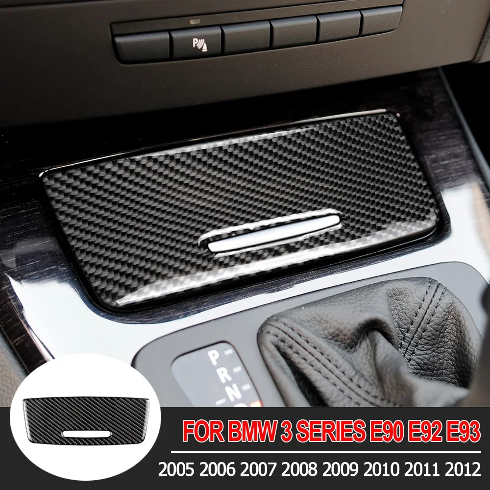 

For BMW E90 E92 E93 3 Series 2005-12 Carbon Fiber Auto Storage Box Panel Trim Cover Decoration Stickers Interior Car Accessories