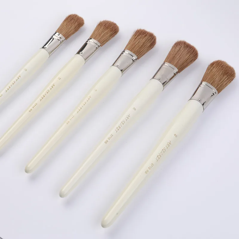 Artsecret High Grade Oil Painting Brush 3710RB Hog Bristle Hair Long Wooden Handle Brass Ferrule Stationery Art Artist Supplies