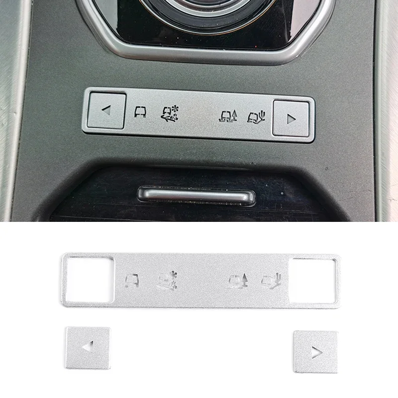 

Silver Alloy Terrain Button Patch Sticker Trim For Land Rover Freelander 2 2013-2015 For Land Rover Range Rover Evoque 2013-2019