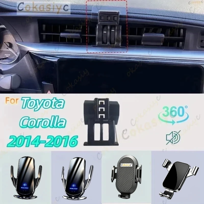 Car Phone Holder Mobile Phone Support Car Mounts Wireless Charging Accessories 360 degrees For Toyota Corolla 2014 2015 2016