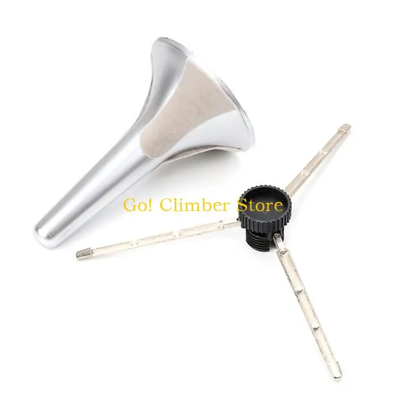 Q84C حامل البوق المحمول معدن أسود 3 أرجل حامل البوق حامل ثلاثي الأرجل معدني قابل للفصل لتخزين وعرض البوق #1