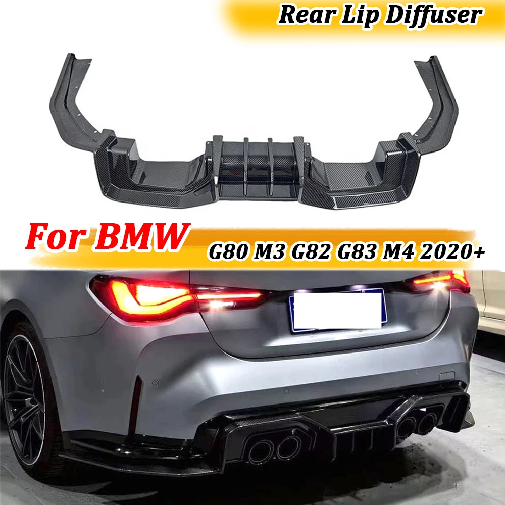 

Rear Bumper Diffuser Lip Carbon Fiber for BMW 3 4 Series G80 M3 G82 G83 M4 2020+ A Style FRP Car Rear Lip Diffuser Body Kits