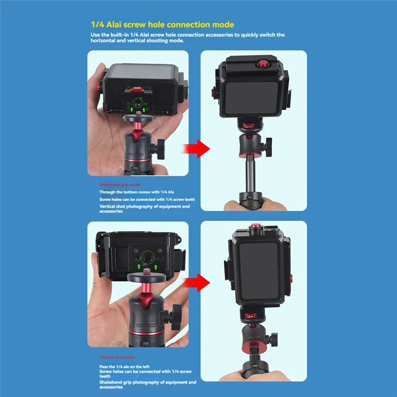 Practical-80M Waterproof Case Aluminium Frame Protective Case Underwater Diving Housing For Gopro12/11/10 For Gopro13 Action Cam