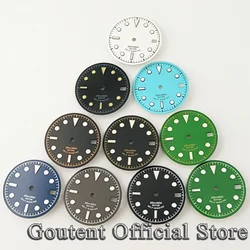 Goutent Sterile 28.5mm White Sky Blue Black Blue Green Gray Watch Dial Fit NH35 NH35A Movement Calendar Window