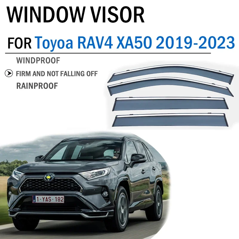 

2019-2023 FOR Toyota RAV4 XA50 Window Visor Deflector Visors Shade Sun Rain Guard Smoke Cover Shield Awning Trim Car Accessories