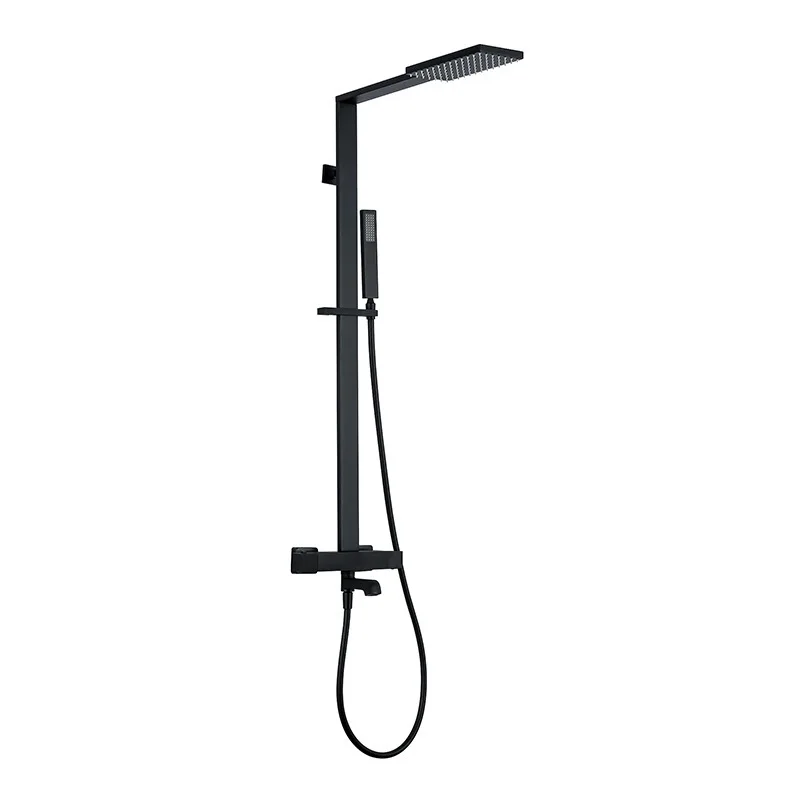 

Simple black all-copper faucet thermostatic shower shower booster nozzle set