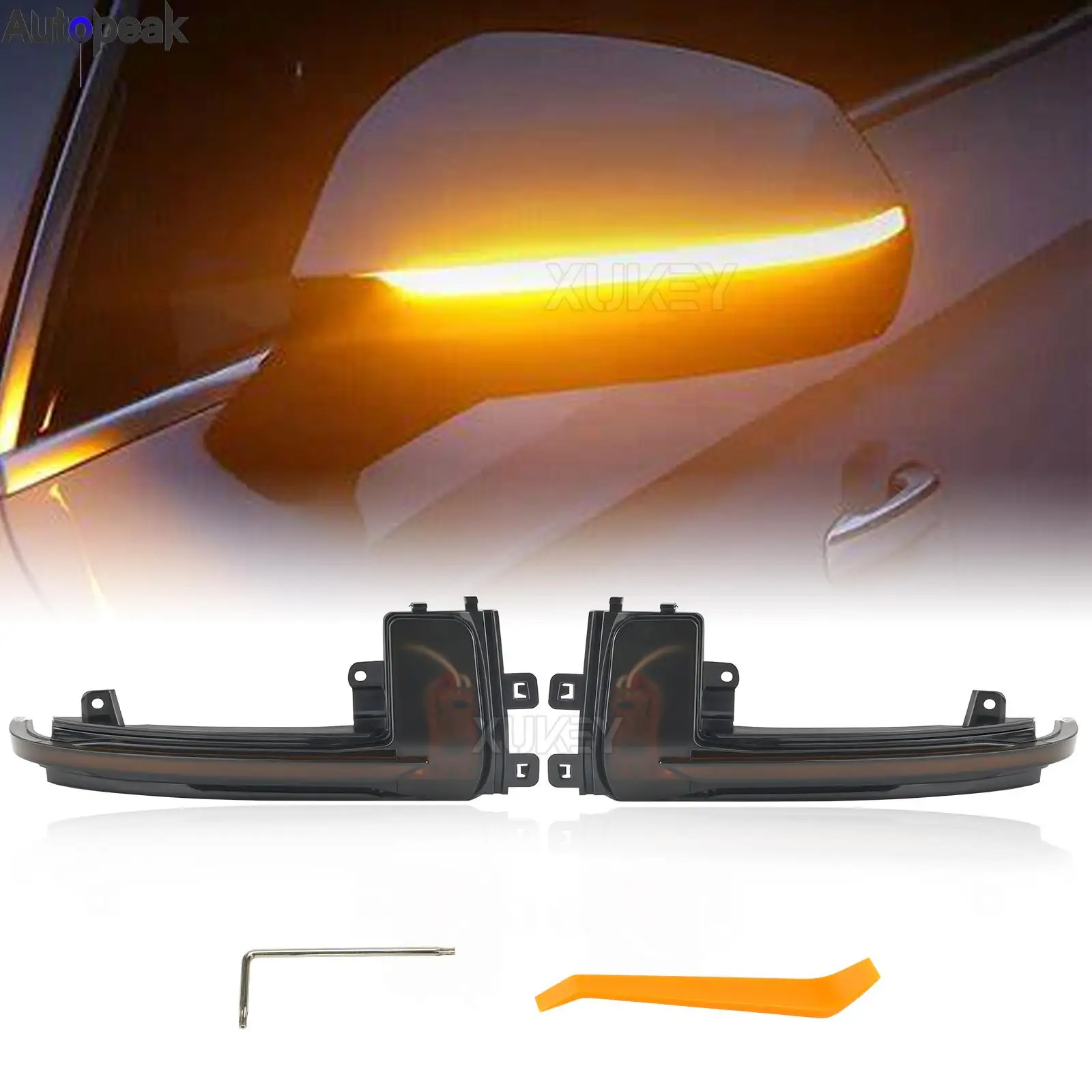 

2pcs for Audi A4 A5 S5 B8.5 RS5 RS4 Dynamic Scroll LED Turn Signal Light Sequential Rearview Mirror Indicator Blinker Light