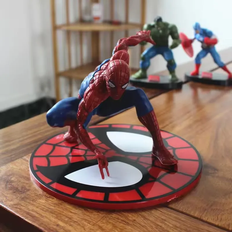 Figura de Spider-Man de Marvel de 13cm, modelo de Los Vengadores, adorno de chasis de coche de escritorio, colección de decoración de oficina, estatua, regalo de Navidad