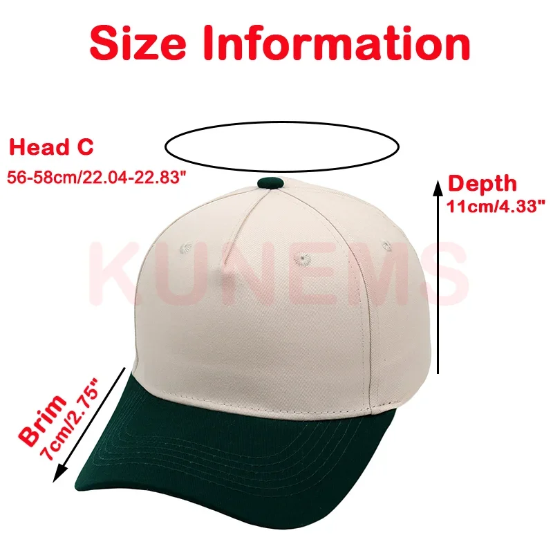 KUNEMS Custom 5-Panel Baseball Hat Unisex Patchwork Cotton Cap Letter Embroider Brand Design DIY Print Sun Hat Wholesale