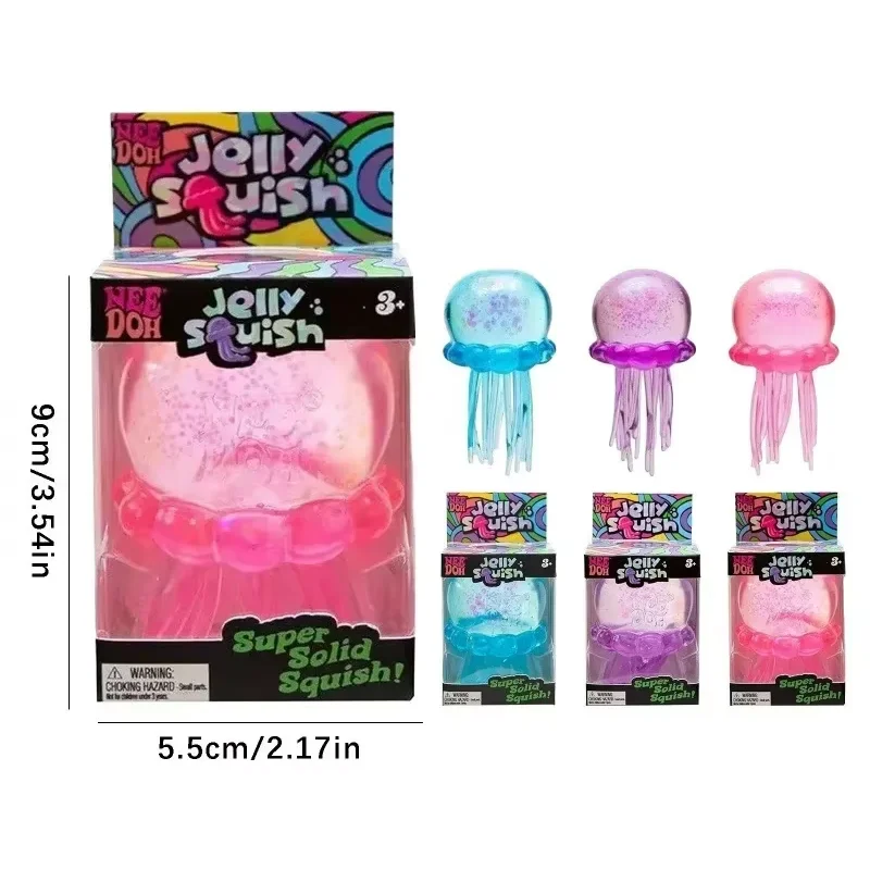

Новая серия мягких игрушек-антистресс Needoh Fuzz Ball Jellyfish в закрытых коробках: милые медузы разных цветов для снятия стресса, релаксации и развлечения, отличный подарок