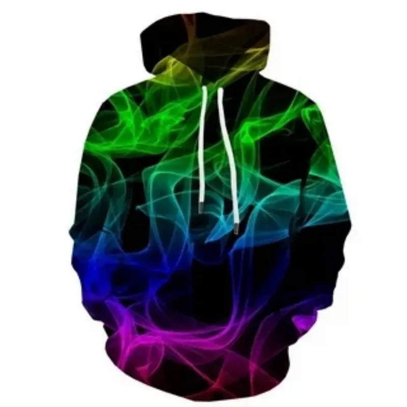 

Skull Hooded Sweatshirts Color Bright Spring And Autumn Long Gym Hoodies Men Large Size 3D Pattern Hip Hop Hipster Street Wear
