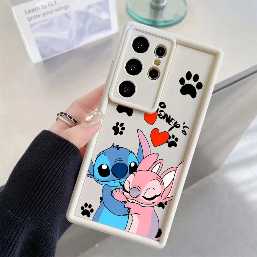 Disney Stitch Angle Lover Phone Case for Samsung Galaxy S24 FE S23 Ultra S22 S21 S20 FE S22 Plus S23 S21 Ultra Soft Soft Cases