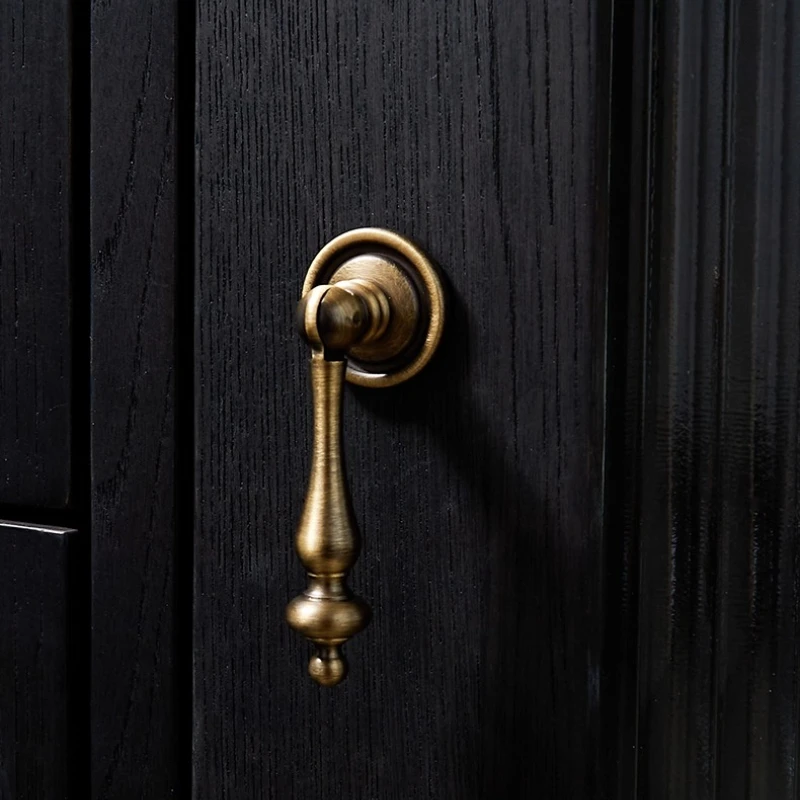 مقابض نحاسية عتيقة المعلقات البرونزية مقبض خزائن أدراج مقابض خزائن المطبخ سحب الأثاث النحاس #6