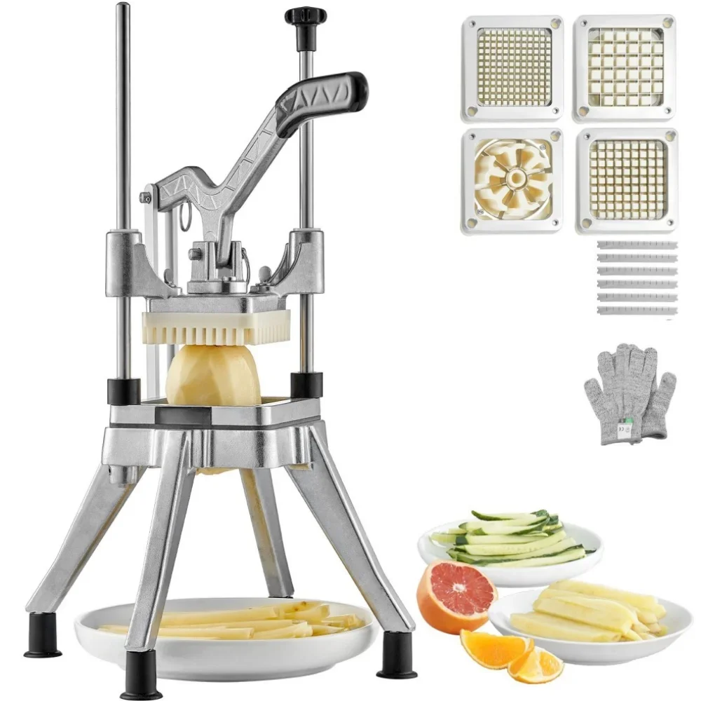 

Commercial Vegetable Fruit Chopper Heavy Duty Food Dicer Fry Cutter Onion Slicer Stainless Steel for Restaurants & Home Kitchen