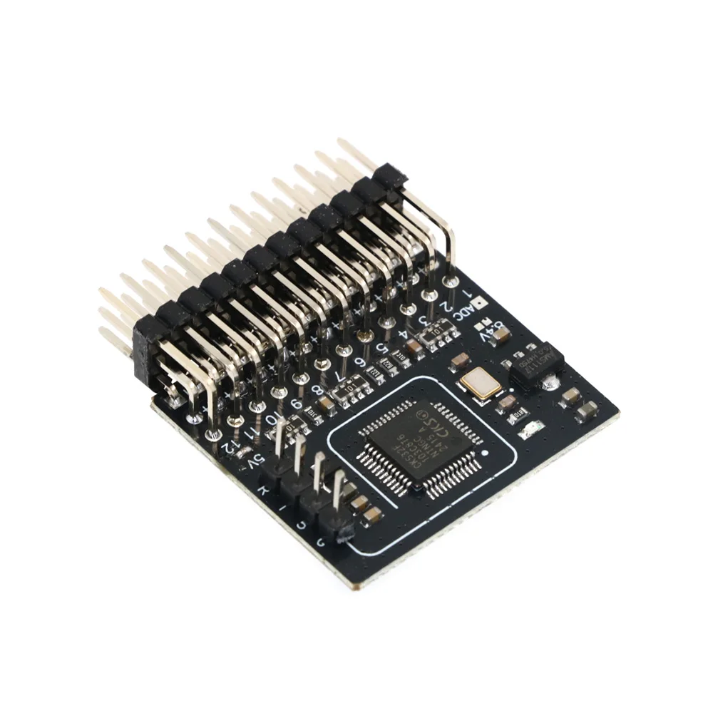 AneegFpv 5-12V 12CH CRSF/ELRS to PWM Converter Bend Pin Type Adapter Board 50Hz PWM Output 5-12V BEC for FPV Drone TBS Receiver