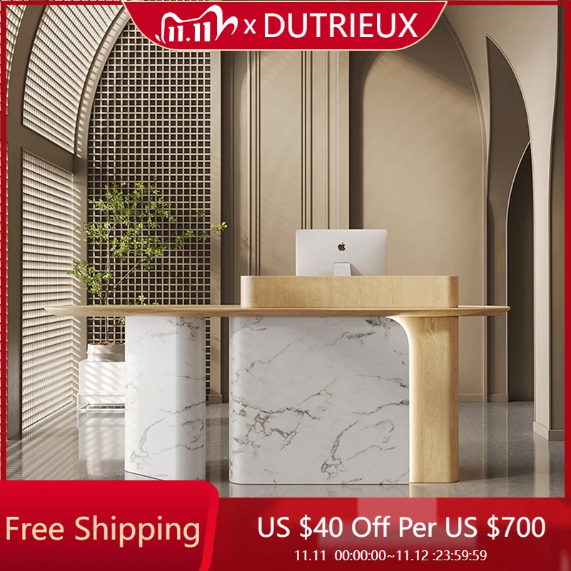 

Salon Front Desk Reception Desks Luxury High-end Light Luxury Modern Reception Desks Design Counter Bureau Office Furniture