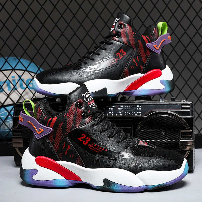 أحذية كرة السلة عالية الجودة للطلاب ، مقاومة للاهتراء ، تنفس ، عادية ، الجري ، الرياضة ، الاتجاه الجديد