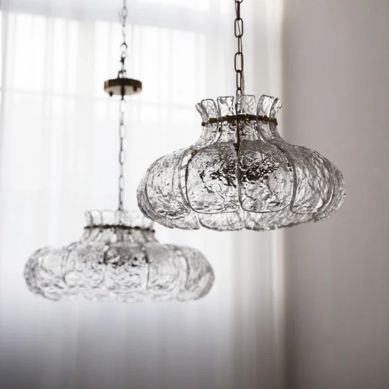 2026 Nordic Designer Lamp Ice-melting Retro Glass French Style Dining Room American-style Bedroom Home Decor Medieval Chandelier