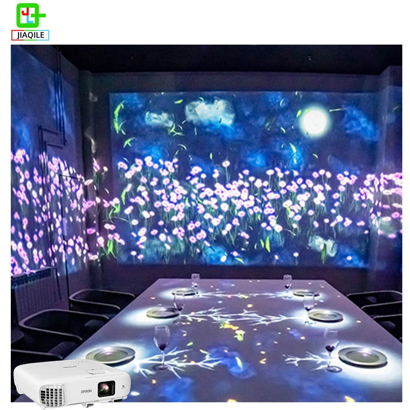 Outdoor Square Interactive Digital Projection Lamp Floor Video System Park 3D Holographic Interactive Floor Projector