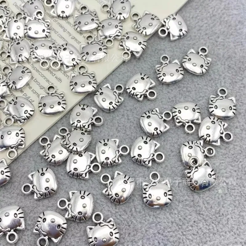 

20pcs Hello Kitty Accessories Cartoon Alloy Cute Women Supplies DIY Keychain Clothes Bag Doll Children Toy Materials Wholesale