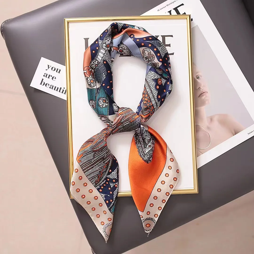 Luxury Silk Scarves 70*70cm Silk Square Scarf Women Soft Satin Hairband Neckerchief Office Neck Tie Headband Foulard Ribbons