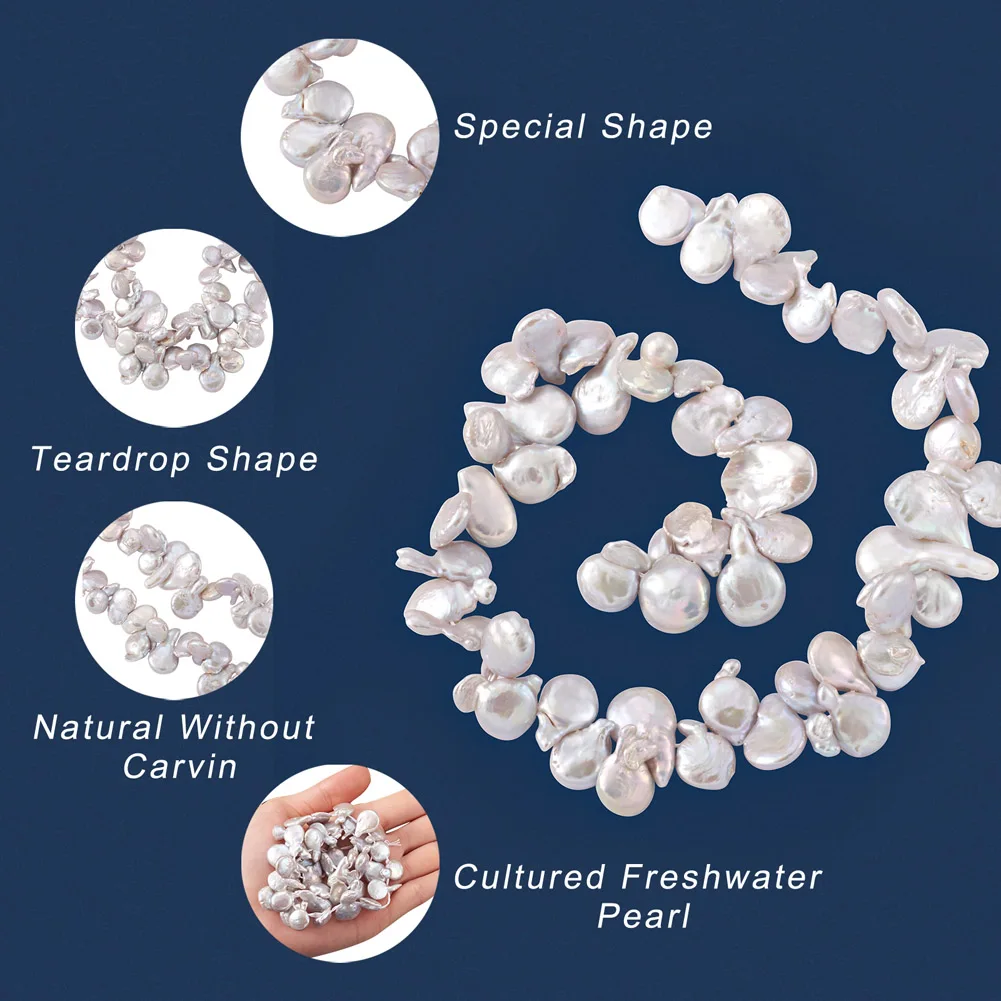 1 strand Drop Nuggets Oval Natural Keshi Pearl Beads Strands DIY Jewelry Accessories Finding Necklaces Bracelets Making Supplies