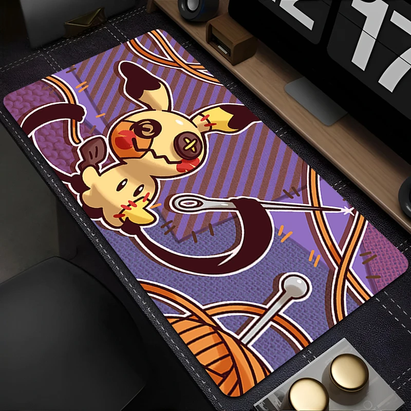 90x40cm Mouse Pad P-Pokemon Mimikyu Professional eSports Players Speed Lock Edge Game Extended Desk Mat PC Mousepad Keyboard Mat