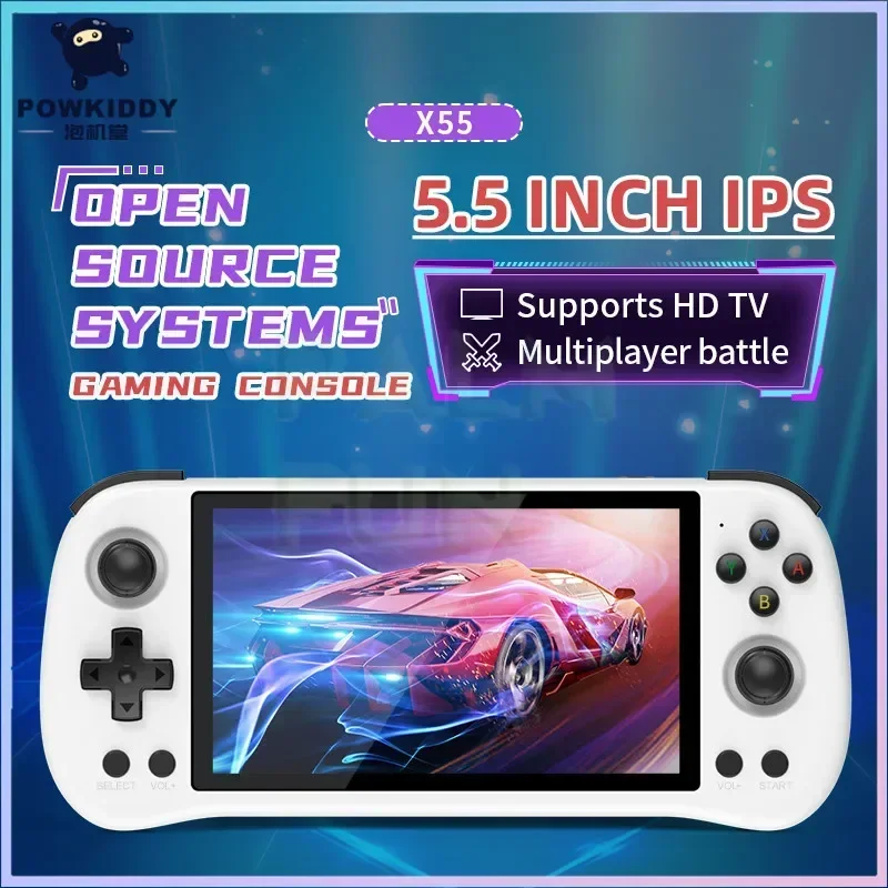 Imagem -02 - Powkiddy-console Retro Handheld Game Video Player X55 Rk3566 Sistema Linux de Código Aberto Bluetooth 512g Psp 5.5 Tela hd Presente