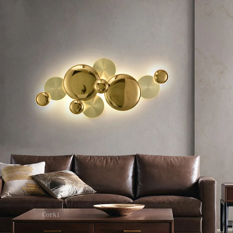 Nordic Lotus Leaf Wall Lamp Modern Luxury Bedside Lighting Living Room TV Background Combination Wall Lights Home Decor