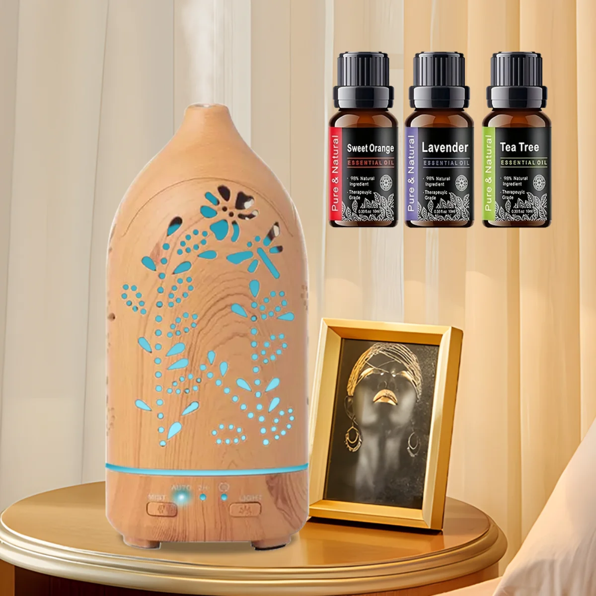 

Aromatherapy Diffuser with 7 Color LED Lights The Perfect Gift Idea for Home, Office, or Spa, Features Auto Shut-Off and Whispe