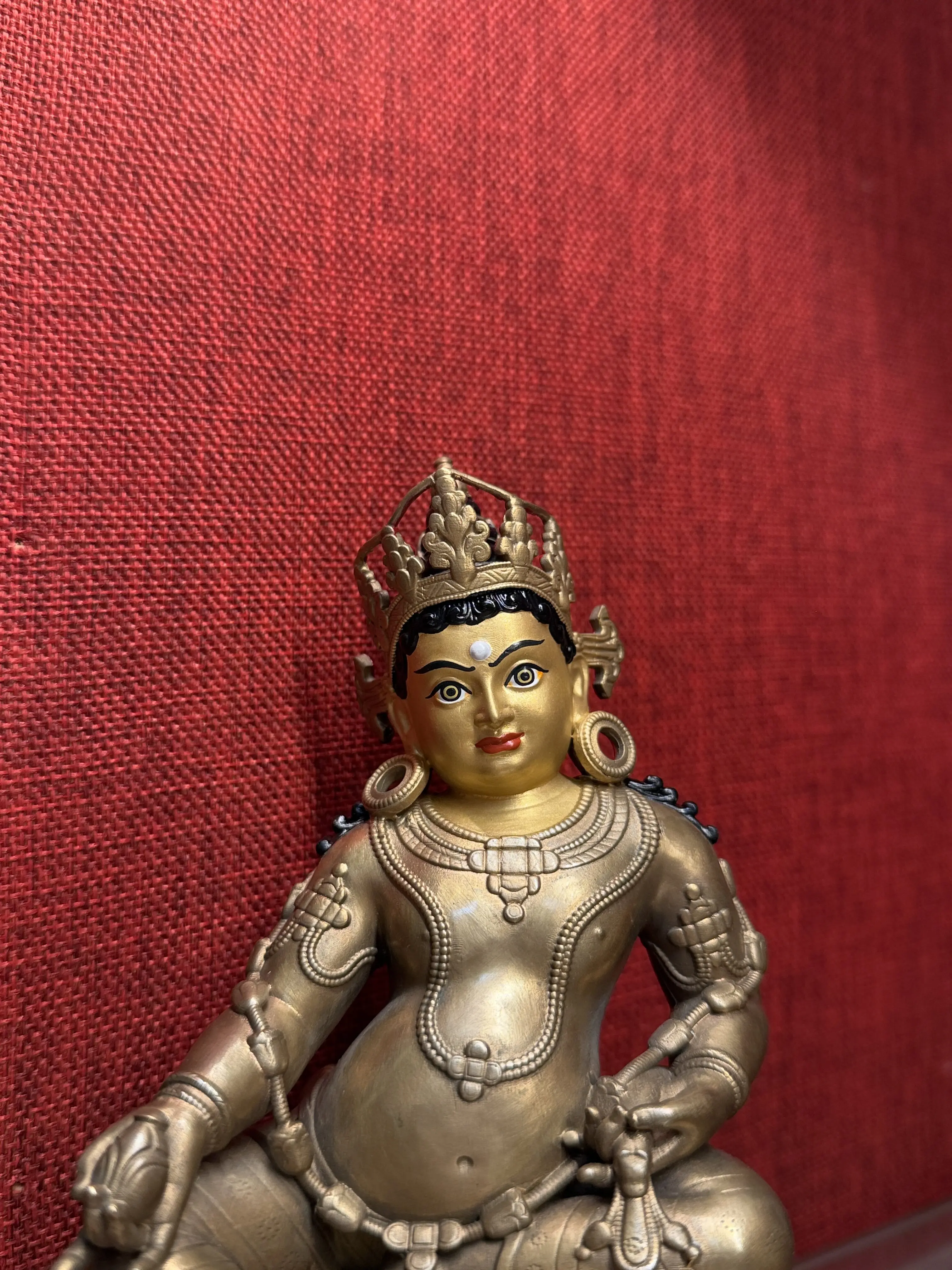 Huang Caishen's eye-opening boutique Buddha statue, height 15 cm, pure copper Buddha statue