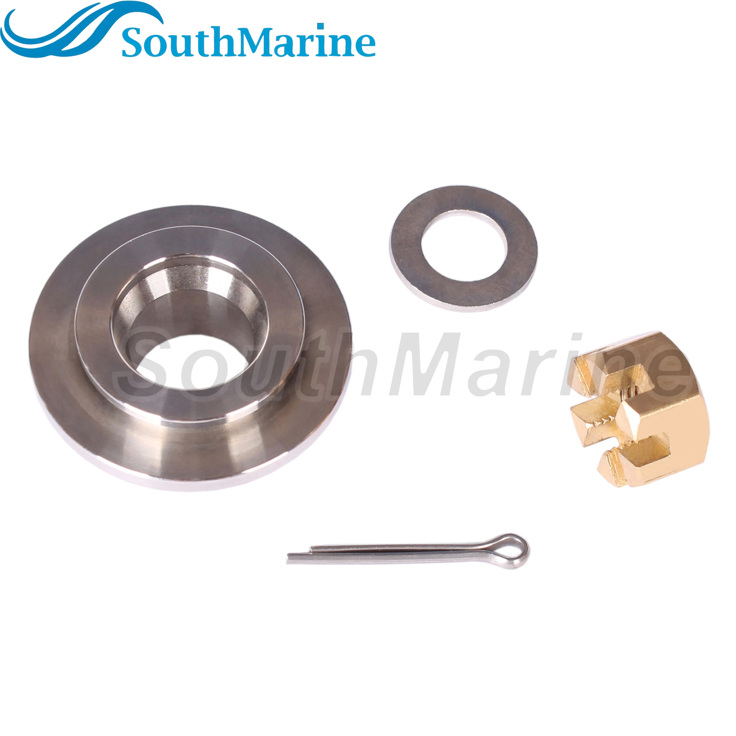 Outboard Motor 6E7-45987-00 01 F15-06000015 Spacer, 90201-10M01 Washer, 90171-10M01 Castle Nut for Yamaha Parsun HDX 8HP-20HP