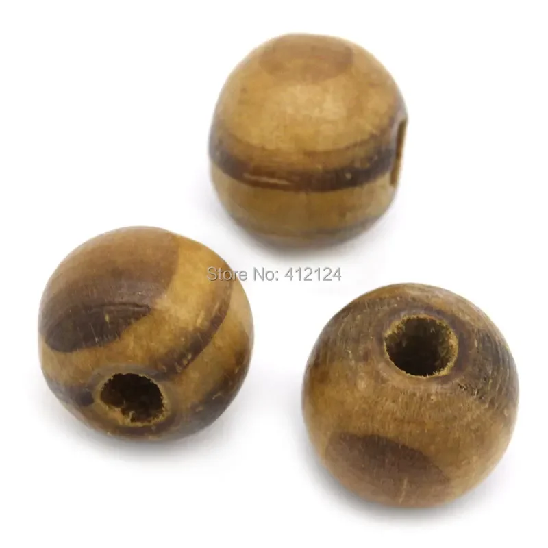 

1500Pcs Wholesale Coffee Wood Spacer Beads Stripe Round for Bracelet Necklace Jewelry Making Findings 10mm(3/8")
